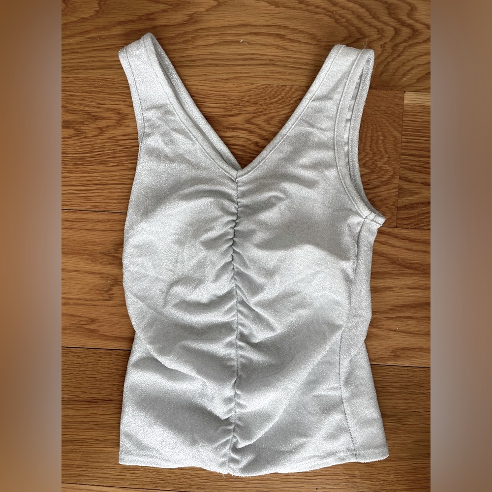 NWT Livi silver shimmering dressy tanktop blouse size XS